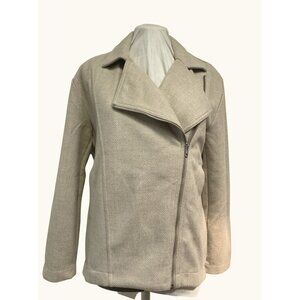 Banana Republic Beige Herringbone Moto Jacket With Asymmetrical Zipper Size XS